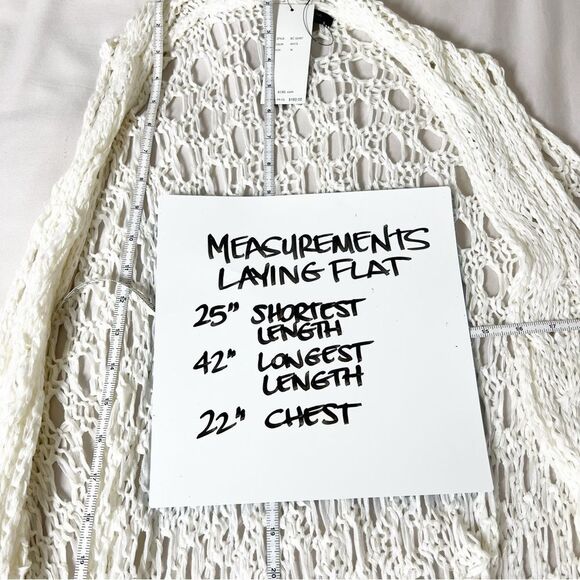 BCBG Maxazria Women's Size Medium New With Tags NWT Crochet Open Front Cardigan - Picture 8 of 9